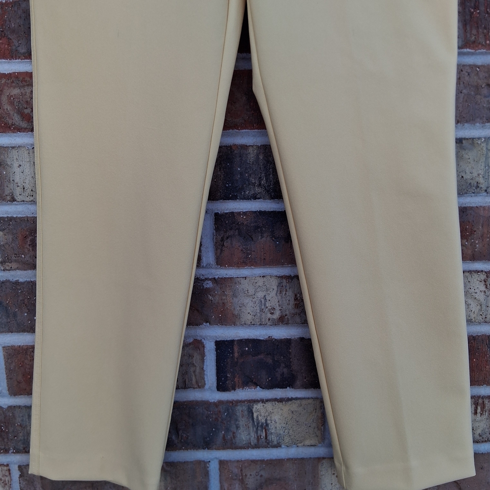 Rachel Zoe Butter Yellow Tailored Ankle Pants Sz 4 Stretch Chic Workwear Classic - Picture 4 of 10